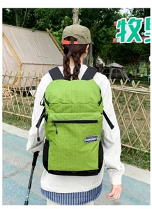 Sac à dos de randonnée vert à carreaux grande capacité voyage sport loisir sac de camping