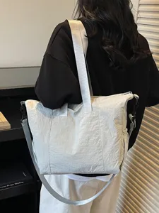 Casual minimalist large capacity women shoulder tote bag for travel nylon crossbody bag