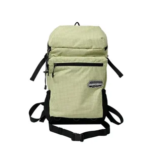 Sac à dos à carreaux vert clair, grande capacité voyage en plein air sport loisirs quotidien