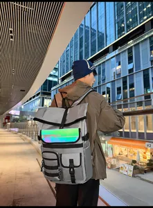 Sac à dos réfléchissant de mode grande capacité imperméable sac d'école voyage pour hommes