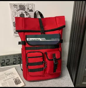 Sac à dos de voyage sport outdoor grande capacité tendance avec bande réfléchissante.