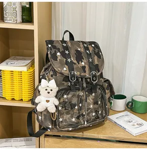 Σακίδιο Πλάτης Harajuku Καμουφλάζ Μεγάλης Χωρητικότητας Σχολική Τσάντα για Παιδιά & Εφήβους