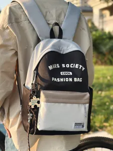 Modischer kontrastfarbener Rucksack mit großer Kapazität für Alltag und coole Schüler.