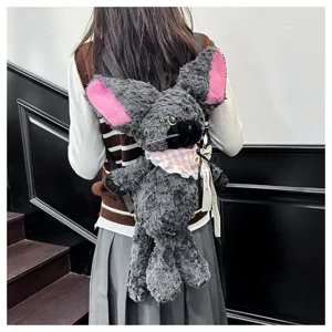 Flauschiger Plüsch Tier Rucksack, süße Cartoon Puppe Schultasche mit weichem Stoff.