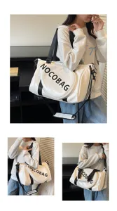 Borsa da viaggio sport fitness badminton bianca tracolla borsa a mano tempo libero