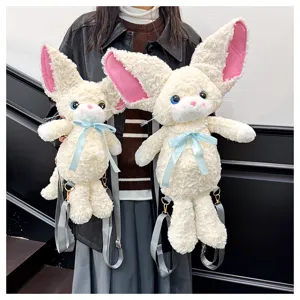 Süßer Plüsch Kaninchen Rucksack Eltern-Kind Cartoon Puppe weiche Schultasche Damen