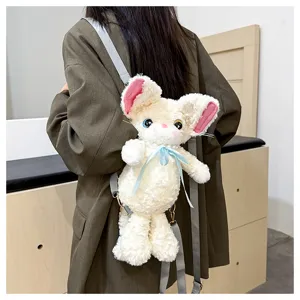 Süßer Cartoon Plüschtier Rucksack weicher felliger Tierrucksack für Damen Mode Alltag