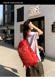 Outdoor große Kapazität lässiger Kordelzug Rucksack leicht Wandern Reisen Sport