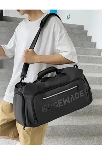 Large capacity waterproof sports gym duffel bag casual outdoor travel shoulder bag for men