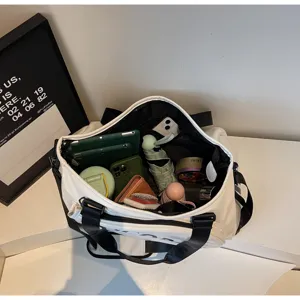 Grande capacità tela spalla borsa da viaggio fitness sport tempo libero tote donna