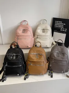 Women PU leather casual mini backpack stylish daily commuting school travel daypack bag