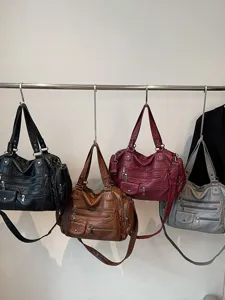 Γυναικεία Τσάντα Ώμου από Μαλακό Δέρμα PU με Πολλαπλές Τσέπες Τσάντα Χειρός Φθινόπωρο Χειμώνας Casual Τσάντα Χιαστί