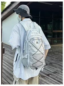 Outdoor großer Kapazität lässiger Kordelzug Rucksack Detail für bequemes Tragen und Stil.