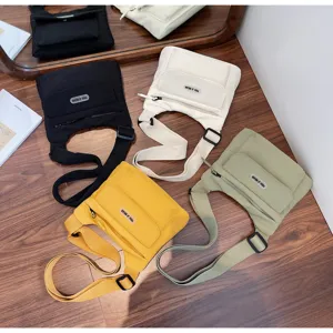 Lässige Multi-Pocket-Leinen-Umhängetasche für Damen, modische Alltagstasche neu.