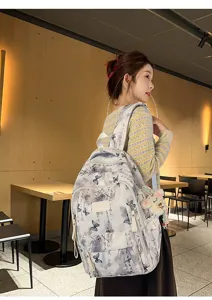 Literarischer chinesischer Stil Schmetterlingsdruck großer Kapazität Rucksack für Damen