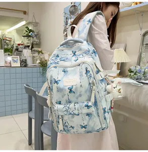 Literarischer Schmetterlingsdruck großer Kapazität Schüler Schulrucksack für den Alltag