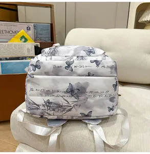 Literarischer chinesischer Stil Tinten Schmetterling Druck Student Rucksack, großes Volumen.