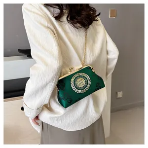 Vintage Chinese style embroidered cloud kiss lock women evening shoulder crossbody bag new
