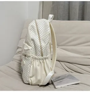 Mochila bonita de lunares estilo japonés gran capacidad bolso escolar para estudiantes
