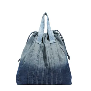 Sac a dos en denim degrade grand capacite multifonctionnel voyage etudiant sac bandouliere