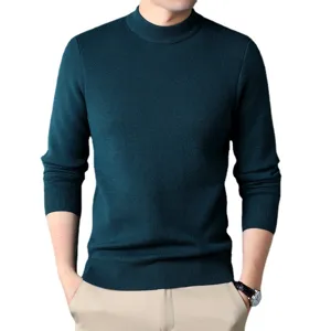 Heren fleece gevoerde opstaande kraag trui winter warme dikke gebreide pullover top
