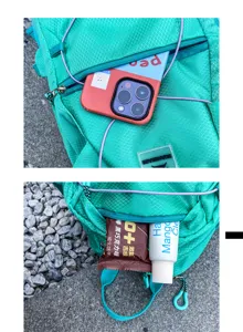 Outdoor Freizeit Kordelzug Rucksack Detail mit Vordertasche Stauraum und praktischem Design.