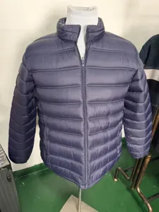 Chaqueta de invierno para hombre lisa casual cuello alto acolchada abrigada gruesa