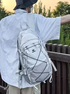 Outdoor Grosser Kapazität Casual Kordelzug Rucksack Leicht Wandern Reisen Sport Rucksack Mit Luftkissen Gurte Für Unisex