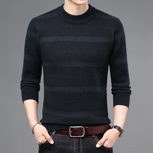 Herren Herbst Winter dicker Rundhalsausschnitt Pullover Freizeit gestricktes Oberteil.