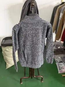 Pull en tricot à col montant d'hiver pour homme, pull chaud chiné pour un usage quotidien.