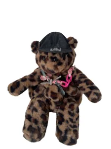 Süßer Leo Plüsch Bär Rucksack für Winter mit Kappe und Kreuz Anhänger Schultertasche