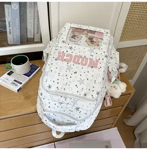 Grand sac à dos d'école décontracté pour étudiant avec fenêtre transparente motif étoile