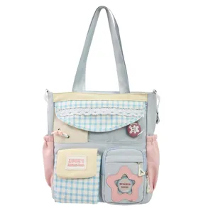 Ιαπωνική Τσάντα Tote Colorblock Στυλ Χαριτωμένη Φοιτητική Ώμου Crossbody Casual New
