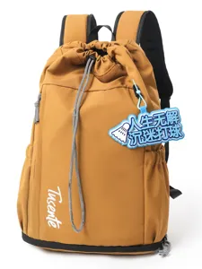 Grand sac a dos de voyage exterieur de loisirs d'etudiant sac d'ecole avec cordon et pendentif