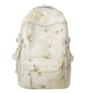 Chinesischer Stil Schmetterling Druck Schulrucksack Detail, grosse Kapazitaet Buechertasche