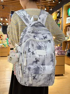Modischer chinesischer Stil Tinte gedruckt große Kapazität Student Schule Rucksack Frauen.