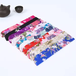 Traditional Chinese silk folding fan sleeve, exquisite embroidered brocade pouch for women.