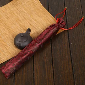 Traditional Chinese Brocade Folding Fan Sleeve Embroidery Silk Fan Bag Portable Protective Pouch For Hand Fans