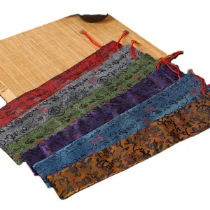 Silk embroidery fan sleeve 7-10 inch multi-color decorative pouch for traditional fans
