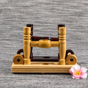 Soporte de abanico de madera expositor para abanicos redondos tradicionales, base de decoración retro.