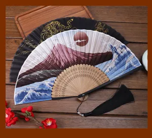 Japanese style folding fan bamboo silk hand fan traditional portable folding dance gift fan