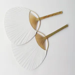 DIY blank paper bamboo handle Japanese hand-painted double-sided round fan art material