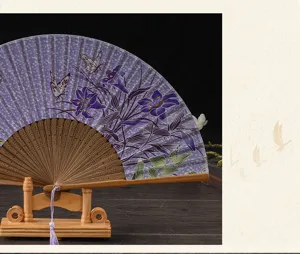 Japanese style folding fan for summer daily use, classical dance performance and photo prop.