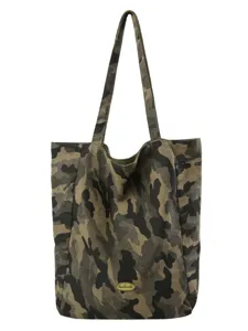 Damen große Kapazität Segeltuch Tragetasche lässige Camouflage Schultertasche Shopper
