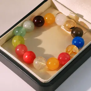 Pulsera de cuentas de piedra natural colorida, joyería de cristal de moda para regalo de verano.