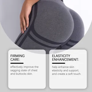 Detail shot of body care firming essence, showing hip and skin elasticity improvement.
