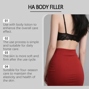 Body care essence detail image showing usage steps and skin firming care effect clearly.