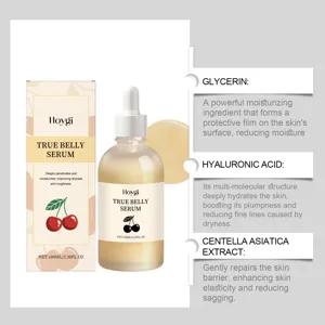 Dettaglio del siero corpo HOYGI con glicerina idratante e acido ialuronico nutriente.