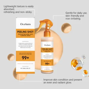 OCEAURA exfoliating kojic acid turmeric body spray, gentle cleansing 100ml for smooth skin.