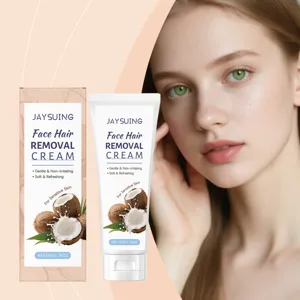 Jaysuing Crème Dépilatoire Visage Noix de Coco Douce Épilateur Lèvres Soin Lisse Peau Crème Dépilatoire Faciale